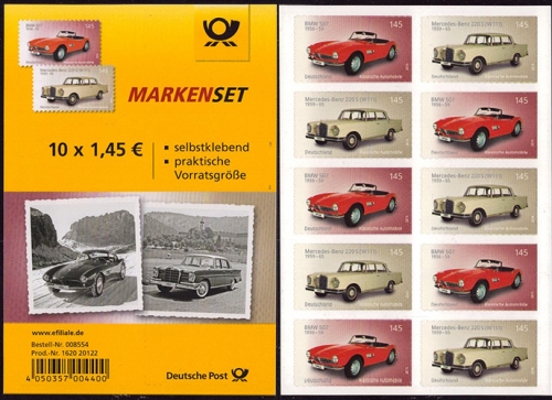 Bund, Folienblatt 47 postfrisch, MiNr. 3147-3148 - BMW 507 + Mercedes Benz W111