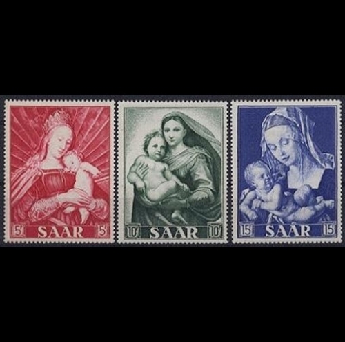 Saarland, Michel Nr. 351-353 postfrisch - Marianisches Jahr 1954 - Madonnen