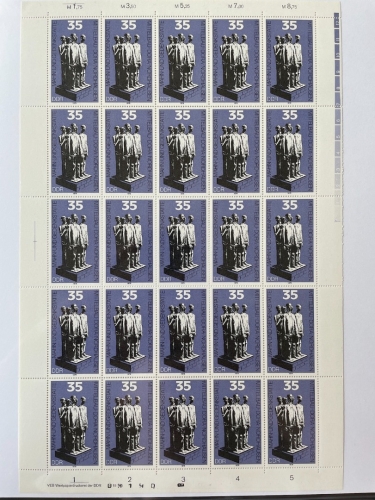 DDR, MiNr. 2451 DV DW I Zähnung L kompletter Bogen FNr I postfrisch Druckvermerk