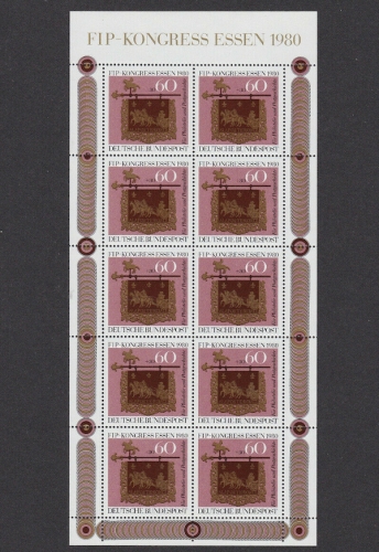 Bund, Michel Nr. 1065 postfrisch Kleinbogen - FIP-Kongress ESSEN