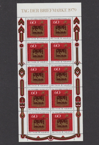 Bund, Michel Nr. 1023 postfrisch Kleinbogen - Tag der Briefmarke 1979