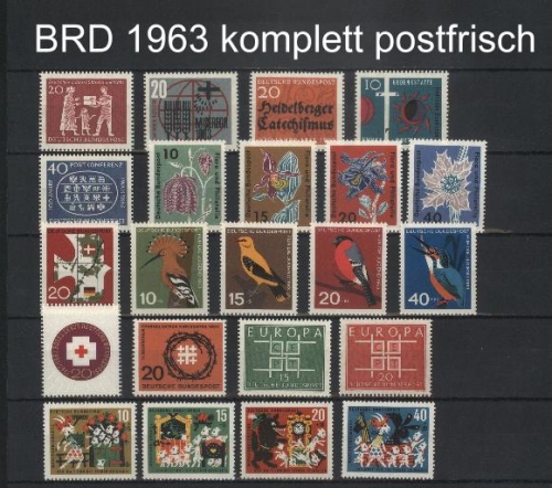 Bund Jahrgang 1963 postfrisch komplett