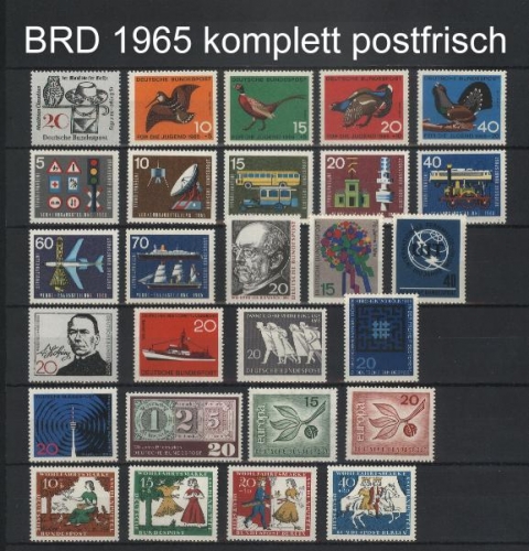 Bund Jahrgang 1965 postfrisch komplett