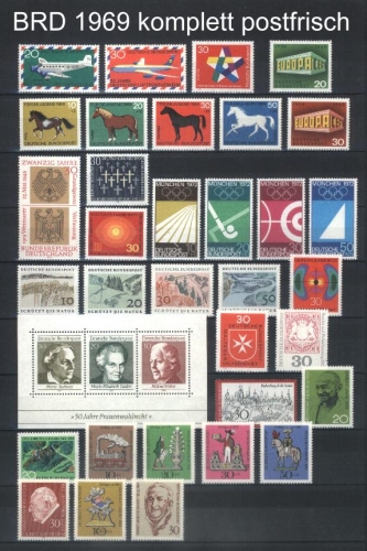 Bund Jahrgang 1969 postfrisch komplett