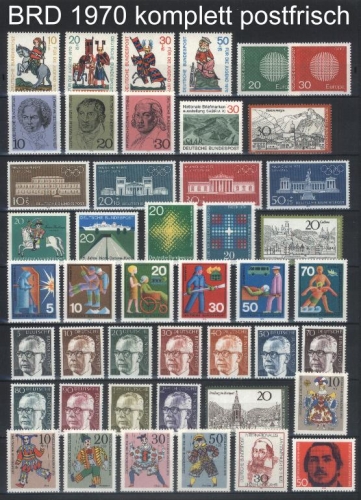 Bund Jahrgang 1970 postfrisch komplett