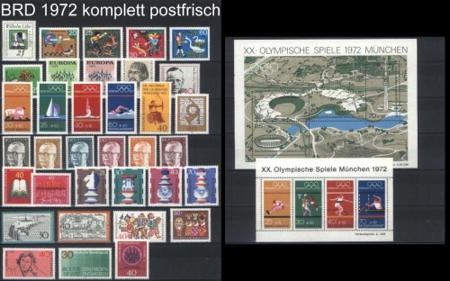 Bund Jahrgang 1972 postfrisch komplett