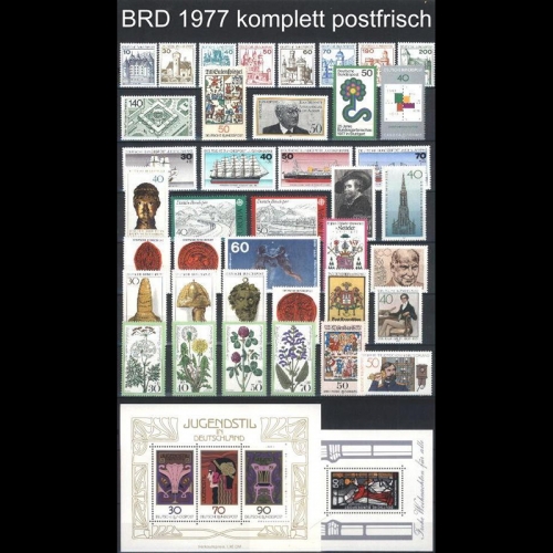 Bund Jahrgang 1977 postfrisch komplett