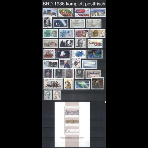 Bund Jahrgang 1986 postfrisch komplett