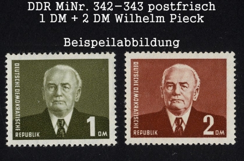 DDR, MiNr. 342-343 postfrisch - Wilhelm Pieck (III)
