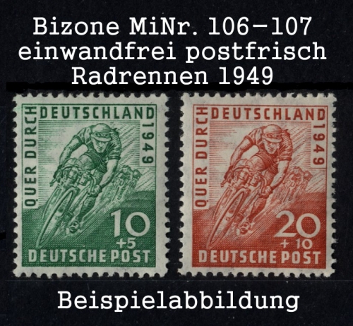 Bizone, Michel Nr. 106-107 postfrisch - Radrennen