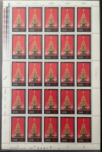 DDR, MiNr. 2057 DV DWD II Zähnung L Bogen FNr. II postfrisch Druckvermerk