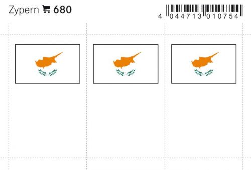 6 farbige Flaggensticker Zypern
