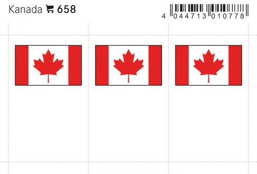 6 farbige Flaggensticker Kanada