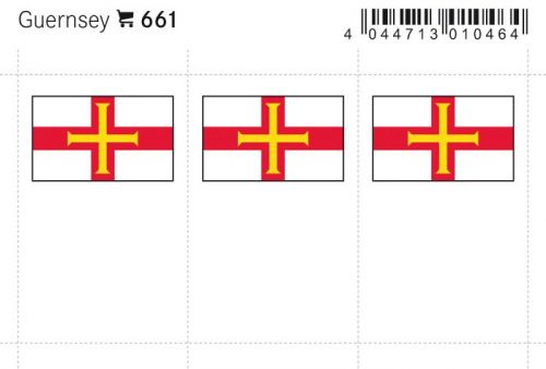 6 farbige Flaggensticker Guernsey