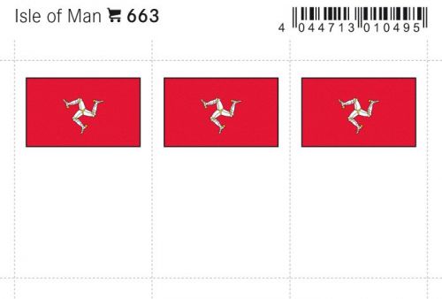 6 farbige Flaggensticker Isle of Man
