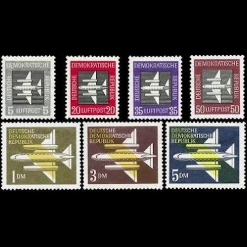 DDR, MiNr. 609-615 postfrisch - Flugpost 1957