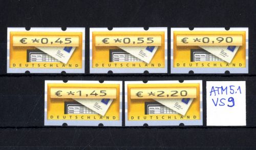 Bund, ATM 5.1 VS 9 Automatenmarken postfrisch