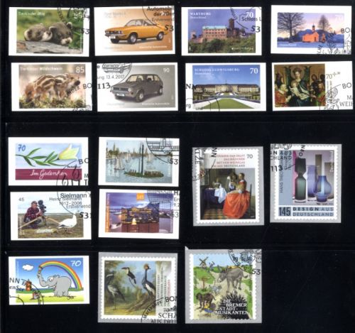 BUND Deutschland 2017 selbstklebende Briefmarken gestempelt ESST komplett