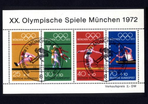 Bund, Block 8 gestempelt - Olympia 1972 Sonderstempel SST MÜNCHEN 2
