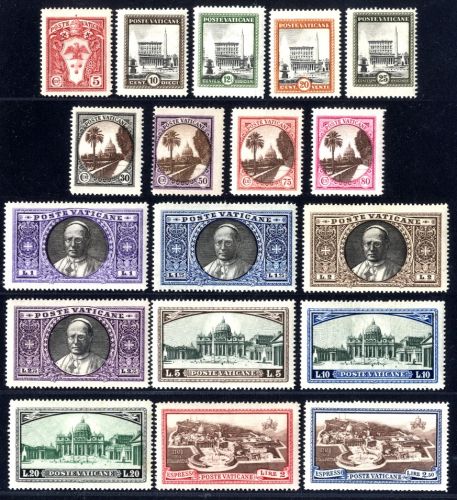 Vatikan 1933 MiNr. 21-38 postfrisch - Freimarken Papst Pius XI.