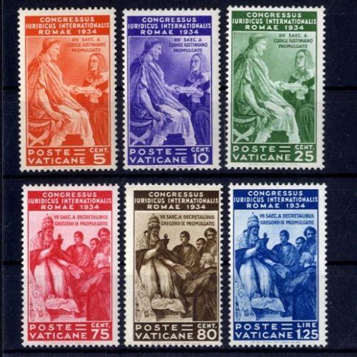 Vatikan 1935 MiNr. 45-50 tadellos postfrisch - Juristenkongress