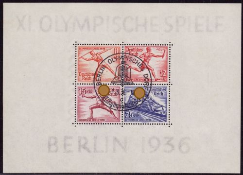 Deutsches Reich Block 6 gestempelt SST BERLIN Olympisches Dorf - 1936 Olympiade Olympische Spiele