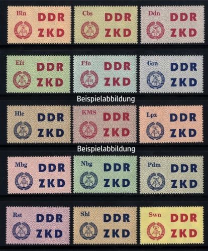 DDR Dienstmarken C - Laufkontrollzettel ZKD 1-15 postfrisch