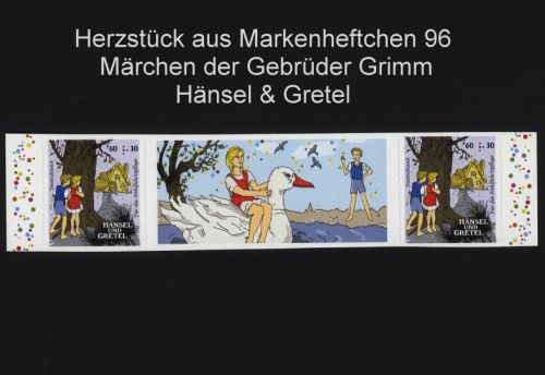 Bund Herzstück aus MH 96 - MiNr. 3061 Zwischenstegpaar - Hänsel & Gretel