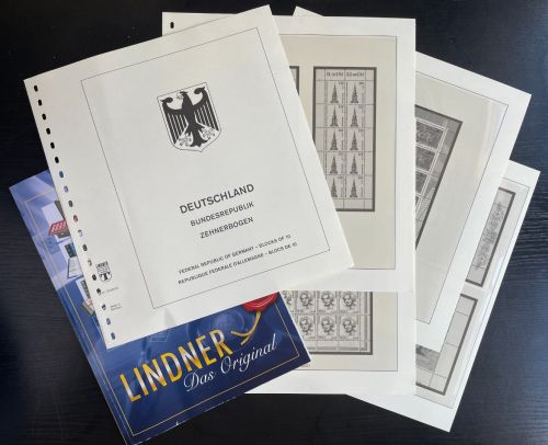 LINDNER Vordrucke Zehnerbogen Bund Deutschland BRD 120BK gebraucht 2001-2006