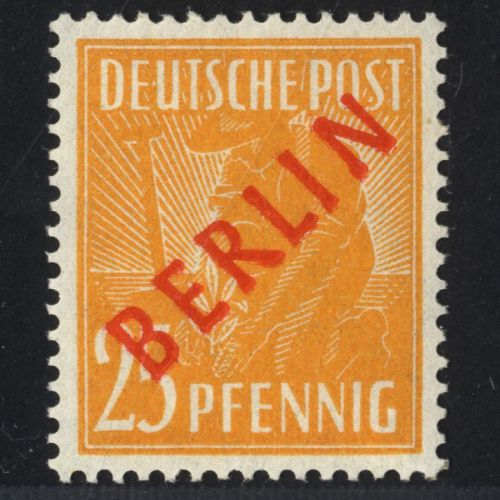 Berlin Michel Nr. 27 postfrisch, geprüft Lippschütz BPP - 25 Pfg. Rotaufdruck