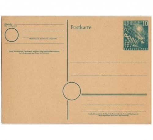 BUND Ganzsache MiNr. PSo 1 ungebraucht - Bundestag 1949