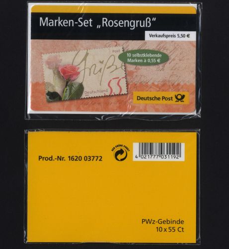 Bund, Markenheftchen MH 51 a B postfrisch im Blister, geblistert - Rosengruß 2003