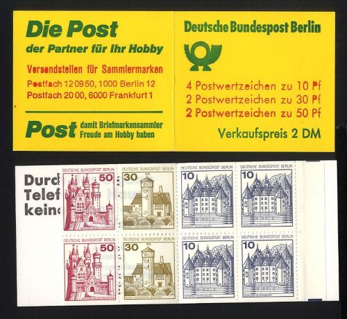 Berlin, Markenheftchen MH 10 a I oZ postfrisch - Burgen und Schlösser 1977