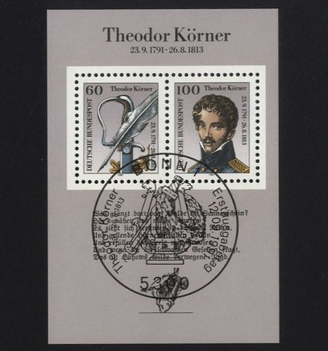 Bund, Block 25 gestempelt - Theodor Körner ESST / EVST BONN