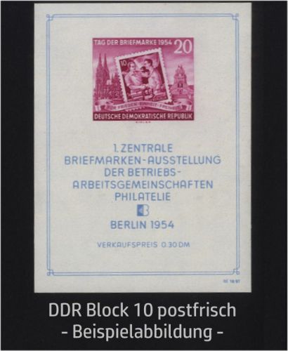DDR, Block 10 XII postfrisch - 1954 Briefmarkenausstellung Berlin
