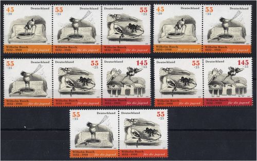 Bund 2606-2609 postfrisch - Zusammendrucke aus Block 71 - Wilhelm Busch