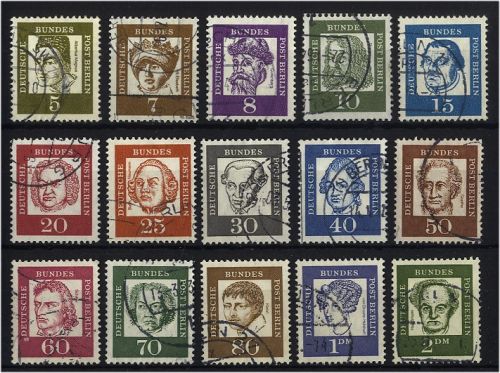 Berlin, Michel Nr. 199-213 gestempelt - Bedeutende Deutsche