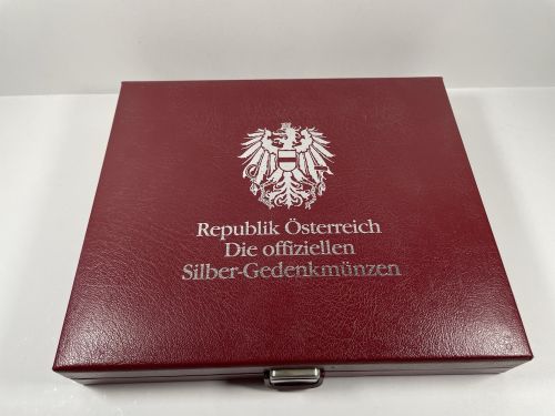 Münzkassette Österreich für Silber-Gedenkmünzen 25/50/100 Schilling