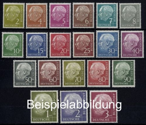 Bund, Michel Nr. 177-196 postfrisch - Heuss (I) - 50 Pf. geprüft Schlegel