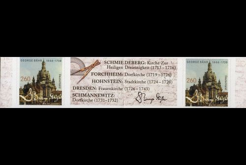 Bund Herzstück aus MH 104 - MiNr. 3224 Zwischenstegpaar - Georg Bähr