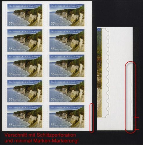 Bund Folienblatt 18 postfrisch - Abart Verschnitt Schlitzperforation rechts unten