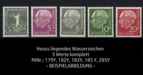 Bund 179Y, 182Y, 183Y, 185 Y, 285Y liegendes Wasserzeichen postfrisch