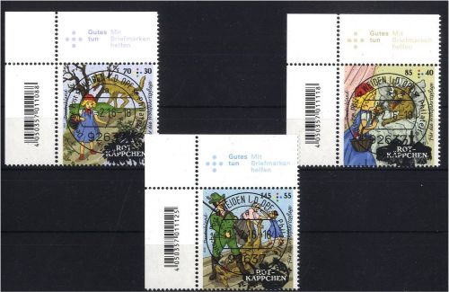 Bund Nr. 3208-3210 Ecke Eckrand gestempelt Ersttag Weiden - Märchen Rotkäppchen
