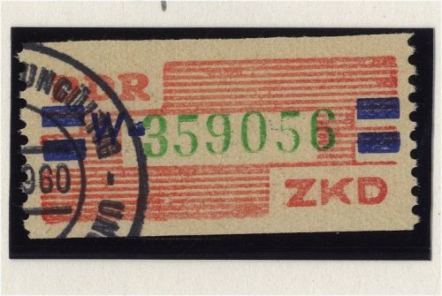 DDR Dienstmarken B - ZKD Wertstreifen Billets 27 ND gestempelt