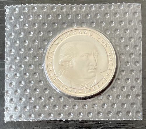 5 DM PP - Johann Wolfgang von Goethe 1982 - Polierte Platte original Noppenfolie