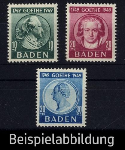 Französische Zone, Baden Nr. 47-49 postfrisch - Goethe