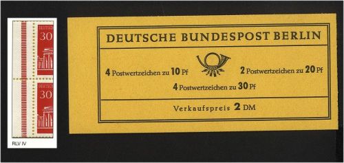 Berlin, Markenheftchen MH 5 a RLV IV postfrisch - Brandenburger Tor 1966
