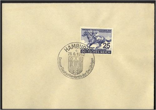 Deutsches Reich, MiNr. 814 gestempelt SST Hamburg - Blaues Band 1942