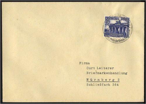 Deutsches Reich Nr. 803 EF Brief - SST Sonderstempel Berlin-Hoppegarten