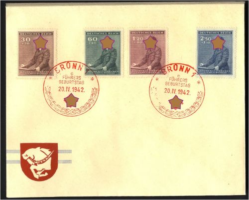 Böhmen und Mähren, MiNr. 85-88 SST BRÜNN Brief - 53. Geburtstag Adolf Hitler